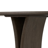 Designed by Thomas Bina and Ronald Sasson, a design partnership blending both modern minimalist and Brazilian influences. Grand-scale dining table is crafted from natural reclaimed French oak with tapered pedestal panels connected at the base Amethyst Home provides interior design, new home construction design consulting, vintage area rugs, and lighting in the Seattle metro area.