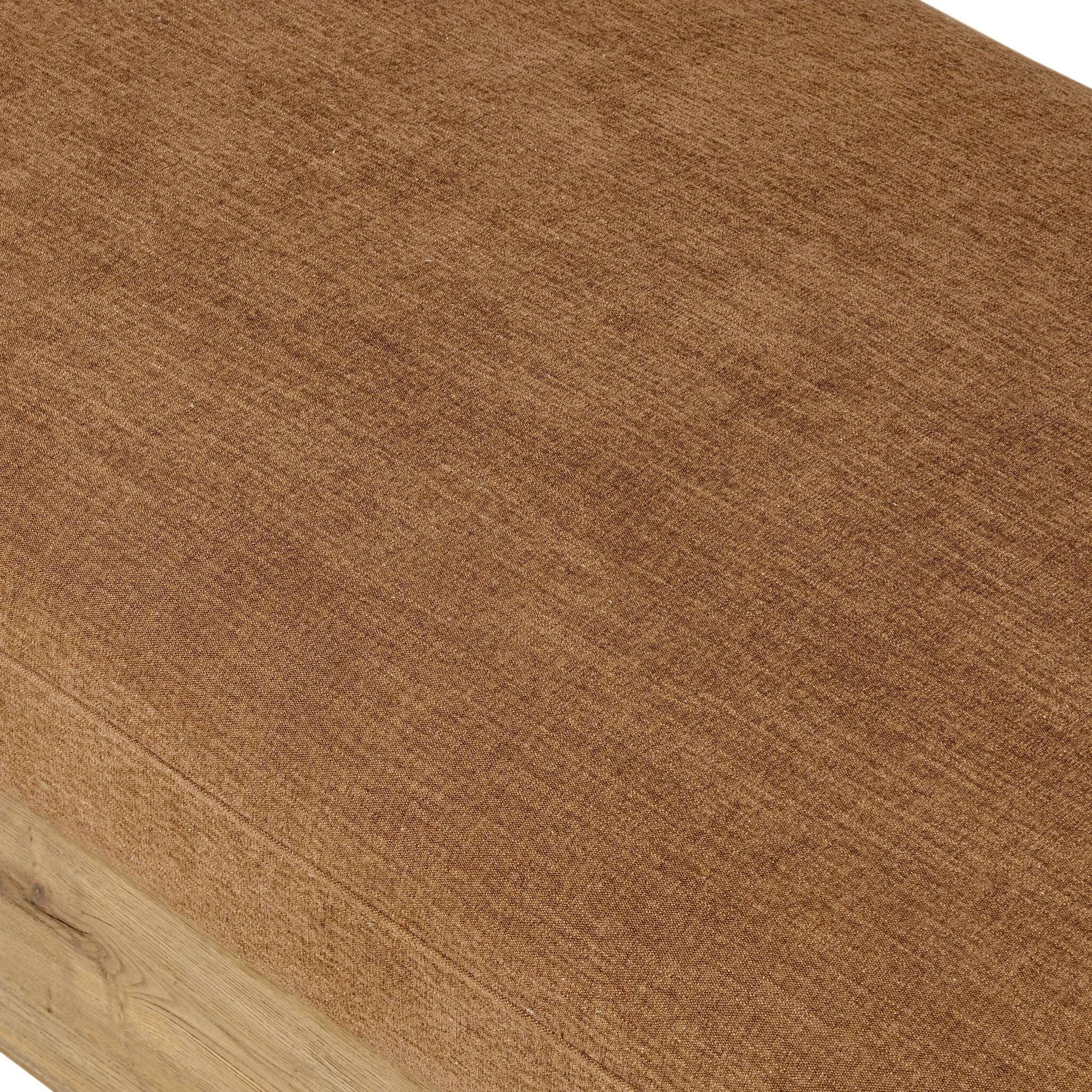 This statement-making chaise takes on an oversized shape-based silhouette, with a deep, chenille-upholstered seat and thick wood base. The subtly angled seating doubles as head support for a refined look, perfect as room dividing piece Amethyst Home provides interior design, new home construction design consulting, vintage area rugs, and lighting in the Austin metro area.