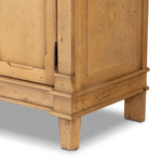 Inspired by European antiques, this solid pine sideboard features classic molding and detailing with distressed copper hardware for an authentic heirloom look and feel. Grand in scale with plenty of interior storage including three top drawers. Rear cutouts for cord management Amethyst Home provides interior design, new home construction design consulting, vintage area rugs, and lighting in the Washington metro area.