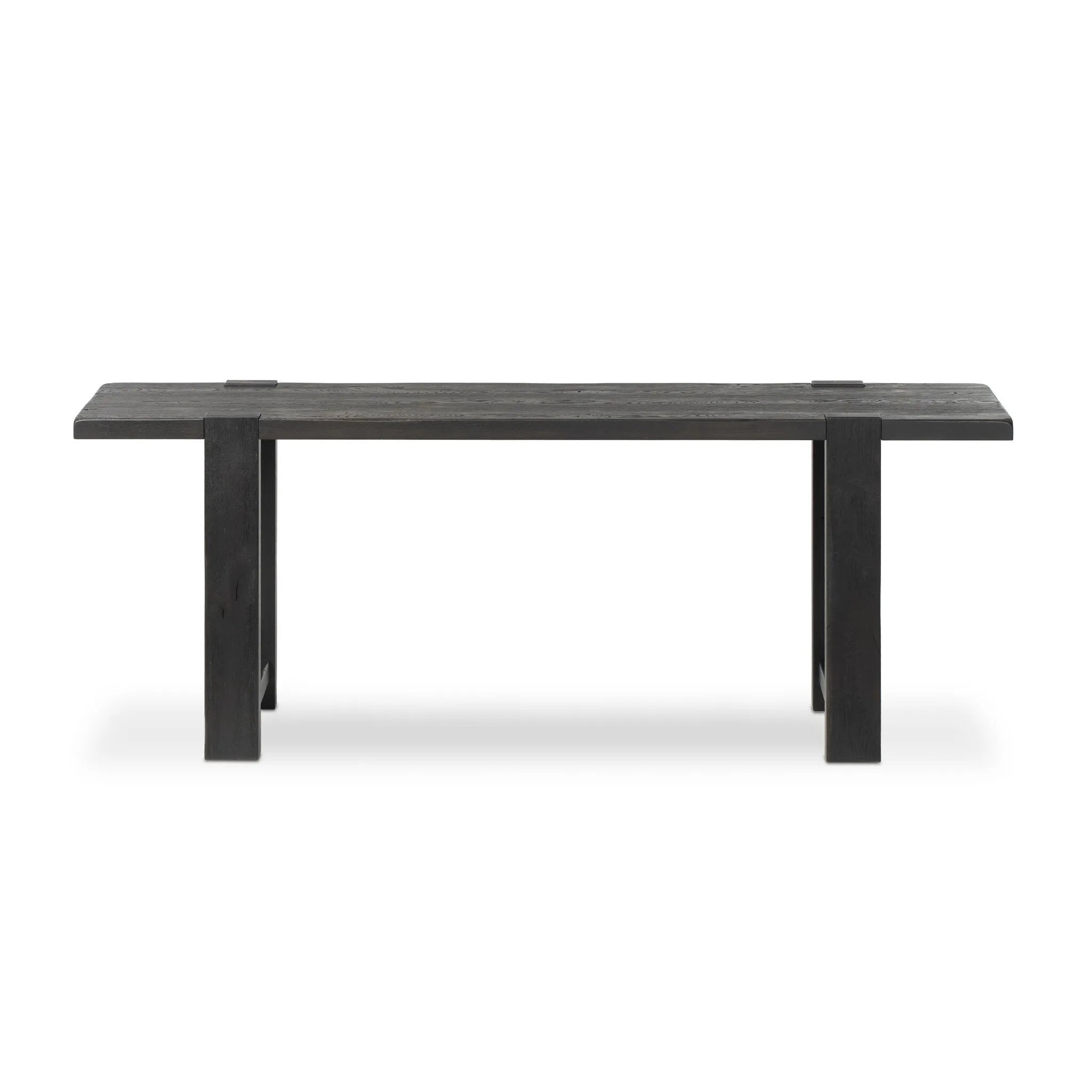 Smoked black oak shapes a simple, open-style console table, with through-tenon joints for an updated farmhouse look.As lovers of luxe style at Amethyst, we love the warm modern inspired Matei Console Table - Smoked Black. This item pairs well with other brands such as Surya and is perfect for minimalist homes Amethyst Home provides interior design, new home construction design consulting, vintage area rugs, and lighting in the Washington metro area.