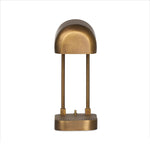 A library task light brings focused illumination to your workspace, nightstand or end table. Crafted from brass with an aged antique finish, the lamp has a rotary switch on the base and double post arms to hold the metal shade in place Amethyst Home provides interior design, new home construction design consulting, vintage area rugs, and lighting in the Scottsdale metro area.