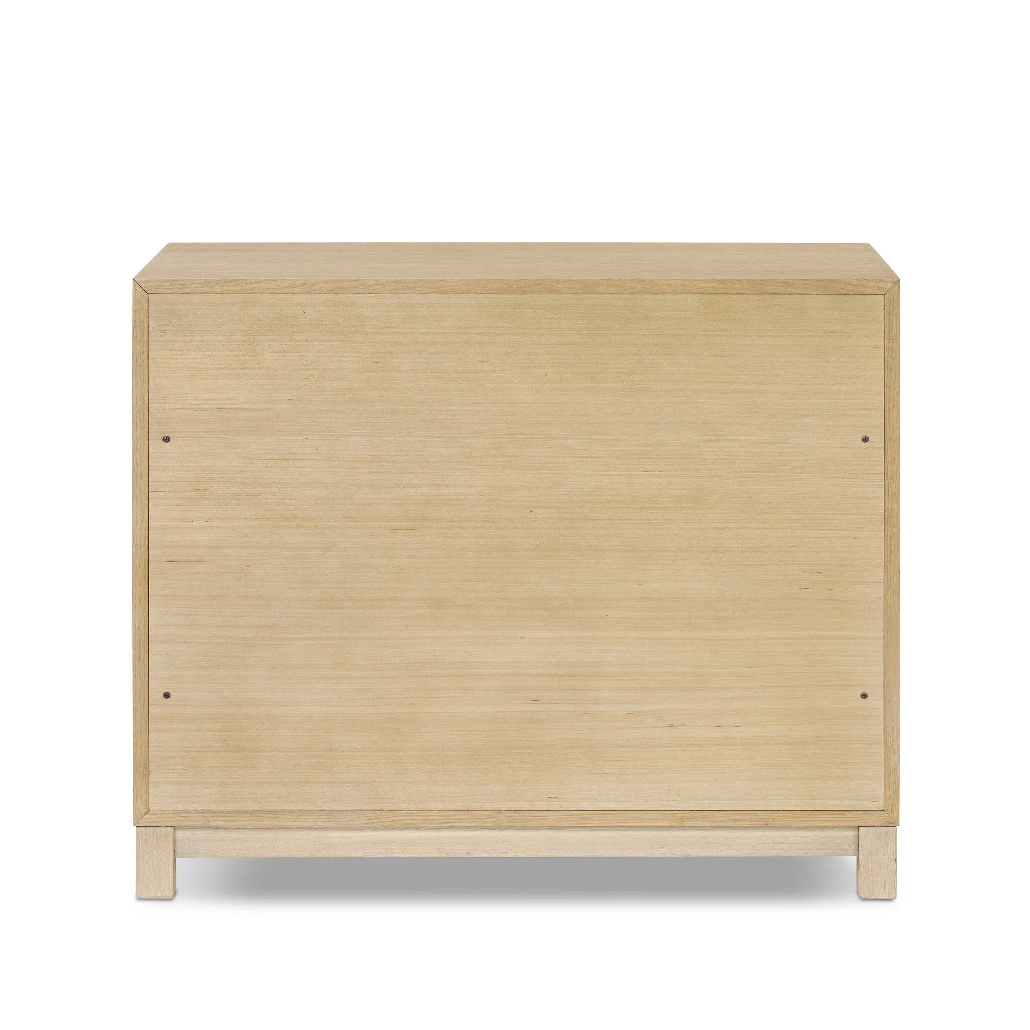 A light-finished oak veneer nightstand brings storage space to the bedside with two roomy drawers Amethyst Home provides interior design, new home construction design consulting, vintage area rugs, and lighting in the Washington metro area.