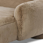 Oversized and modern, this billowy chaise is a statement piece whether styled alone or with an existing living room setup. The cream basketweave covering subdues bold arms and cylindrical legs. With spring suspension in the seat cushion and webbed suspension in the back, the piece is designed with durability and comfort in mind. Amethyst Home provides interior design, new home construction design consulting, vintage area rugs, and lighting in the Kansas City metro area.