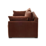 Structured yet deceivingly comfortable. The pillow-engulfed sofa features a distinctive raised seat deck with knife-edge cushions. Tapered arms include integrated pillows, while the tight seat-back provides a stable resting spot for its plush, loose-back pillows. Amethyst Home provides interior design, new home construction design consulting, vintage area rugs, and lighting in the Winter Garden metro area.