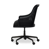 Contemporary details meet traditional design. Thin black oak frames a woven rattan back, offering an elevated take on the everyday desk chair.As fans of wabi sabi materials at Amethyst, we love the designer inspired Mischa Desk Chair. This item pairs well with other brands such as Visual Comfort and is perfect for minimalist homes Amethyst Home provides interior design, new home construction design consulting, vintage area rugs, and lighting in the Monterey metro area.