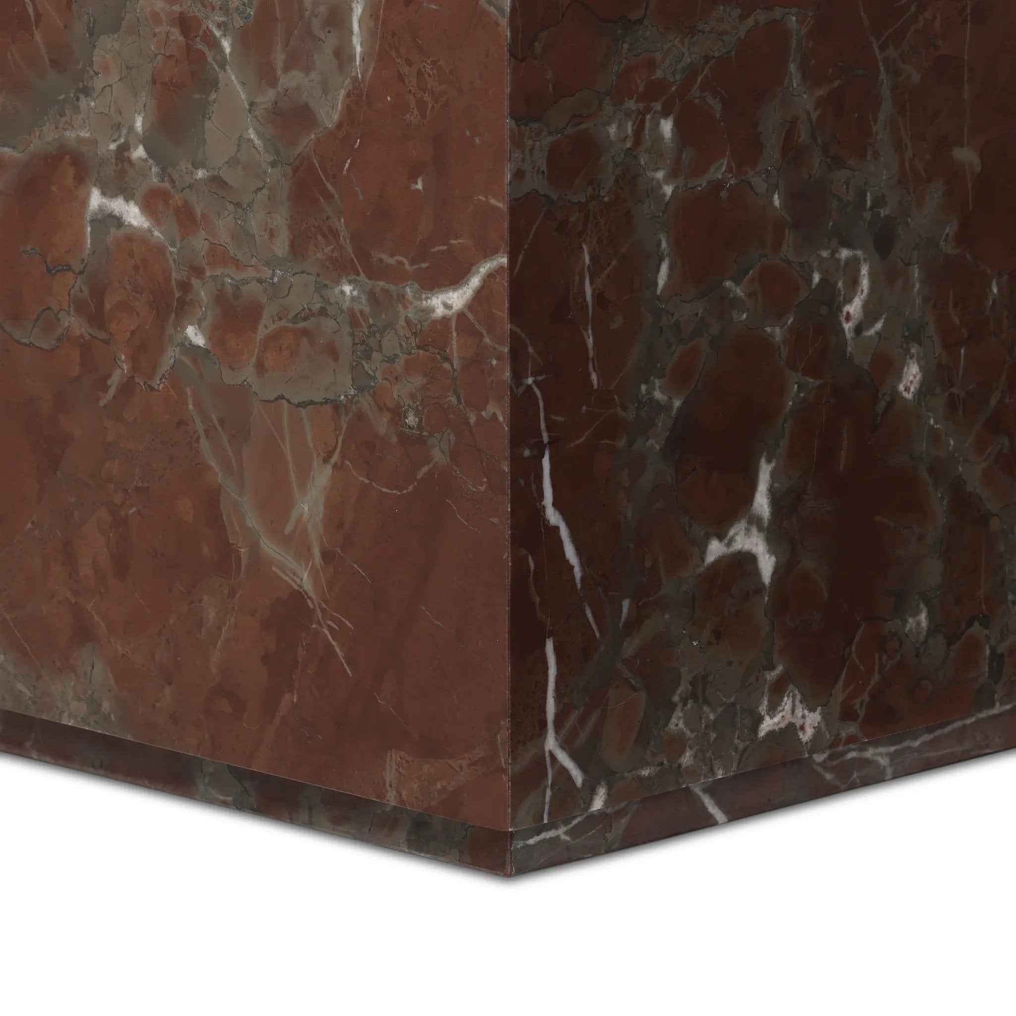 Featuring Modern Smoke and Russet Marble Marble Plinth End Table by Four Hands at Amethyst Home. Overall Dimensions: 22.00"w x 22.00"d x 22.00"hWeight : 145.50 lbsMaterials: Solid Marble. Amethyst Home provides interior design, new home construction design consulting, vintage area rugs, and lighting in the Seattle metro area.