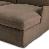 This two-piece sectional is defined by slightly sloping, flared arms and a floor-length slipcover. Finished in a soft, tight weave slipcover for a traditional style. Durable and soft to the touch, Libeco™-sourced linens are artisan-made and free of toxic chemicals. Slipcovered styles are fully removable and machine-washable for easy care Amethyst Home provides interior design, new home construction design consulting, vintage area rugs, and lighting in the Monterey metro area.