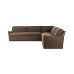 This three-piece sectional is defined by slightly sloping, flared arms and a floor-length slipcover. Finished in a soft, tight weave slipcover for a traditional style. Durable and soft to the touch, Libeco™-sourced linens are artisan-made and free of toxic chemicals. Slipcovered styles are fully removable and machine-washable for easy care Amethyst Home provides interior design, new home construction design consulting, vintage area rugs, and lighting in the Alpharetta metro area.