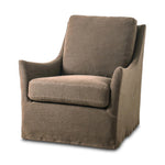 This relaxing glider chair is defined by slightly sloping, flared arms and a floor-length slipcover that's finished in a soft, tight weave for a traditional style Amethyst Home provides interior design, new home construction design consulting, vintage area rugs, and lighting in the Nashville metro area.
