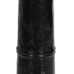 Inspired by a vintage salt shaker found while exploring Copenhagen, Denmark, this glossy cast aluminum lamp has a telescoping shape that's finished with a traditional flax linen shade Amethyst Home provides interior design, new home construction design consulting, vintage area rugs, and lighting in the Portland metro area.