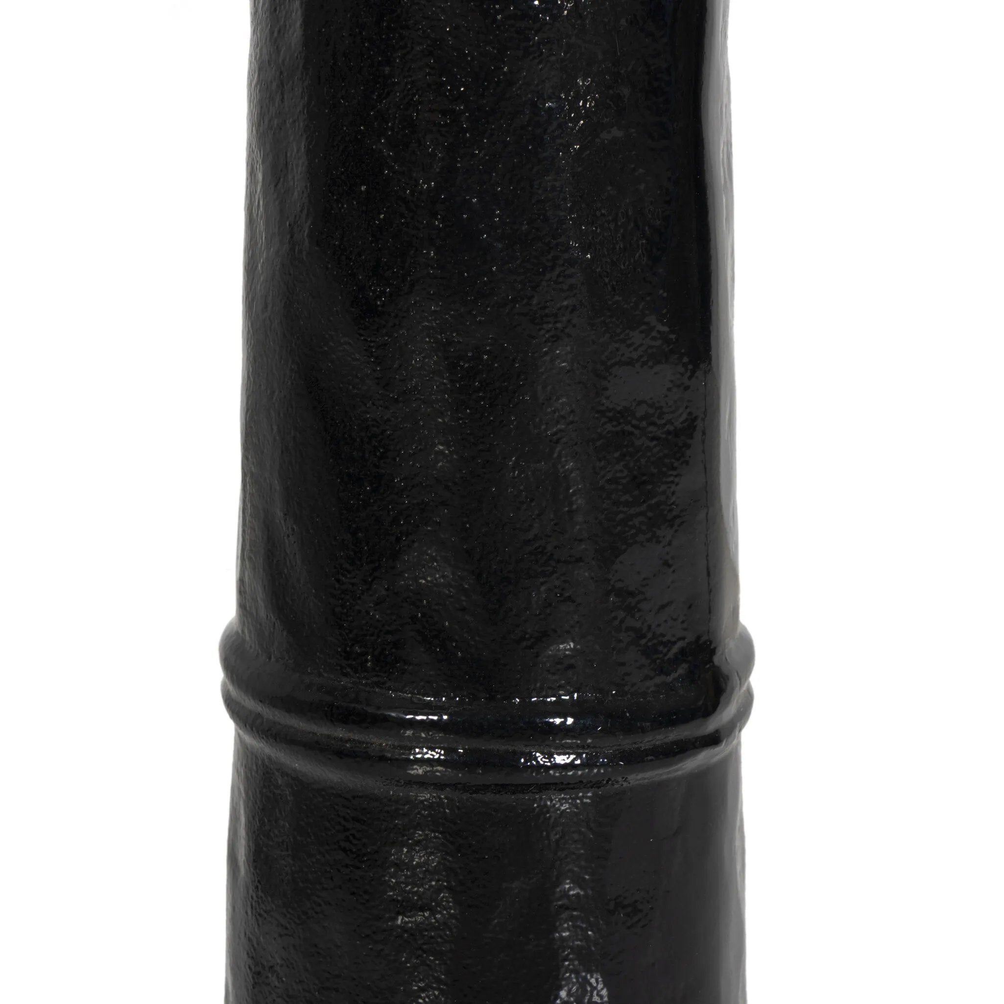 Inspired by a vintage salt shaker found while exploring Copenhagen, Denmark, this glossy cast aluminum lamp has a telescoping shape that's finished with a traditional flax linen shade Amethyst Home provides interior design, new home construction design consulting, vintage area rugs, and lighting in the Portland metro area.