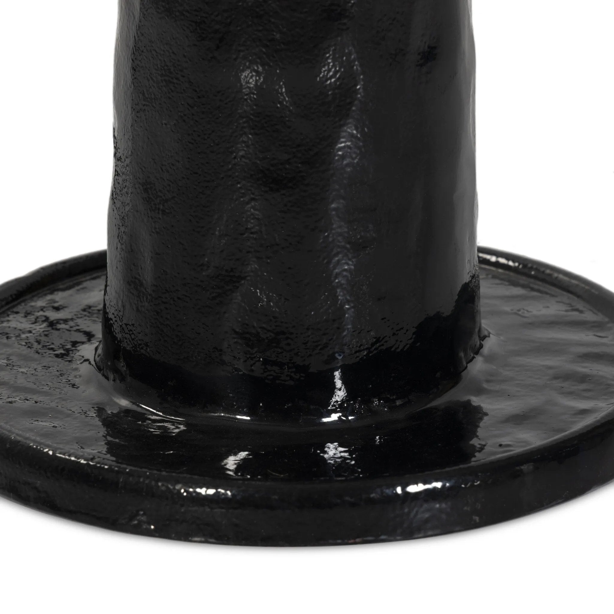 Inspired by a vintage salt shaker found while exploring Copenhagen, Denmark, this glossy cast aluminum lamp has a telescoping shape that's finished with a traditional flax linen shade Amethyst Home provides interior design, new home construction design consulting, vintage area rugs, and lighting in the Washington metro area.