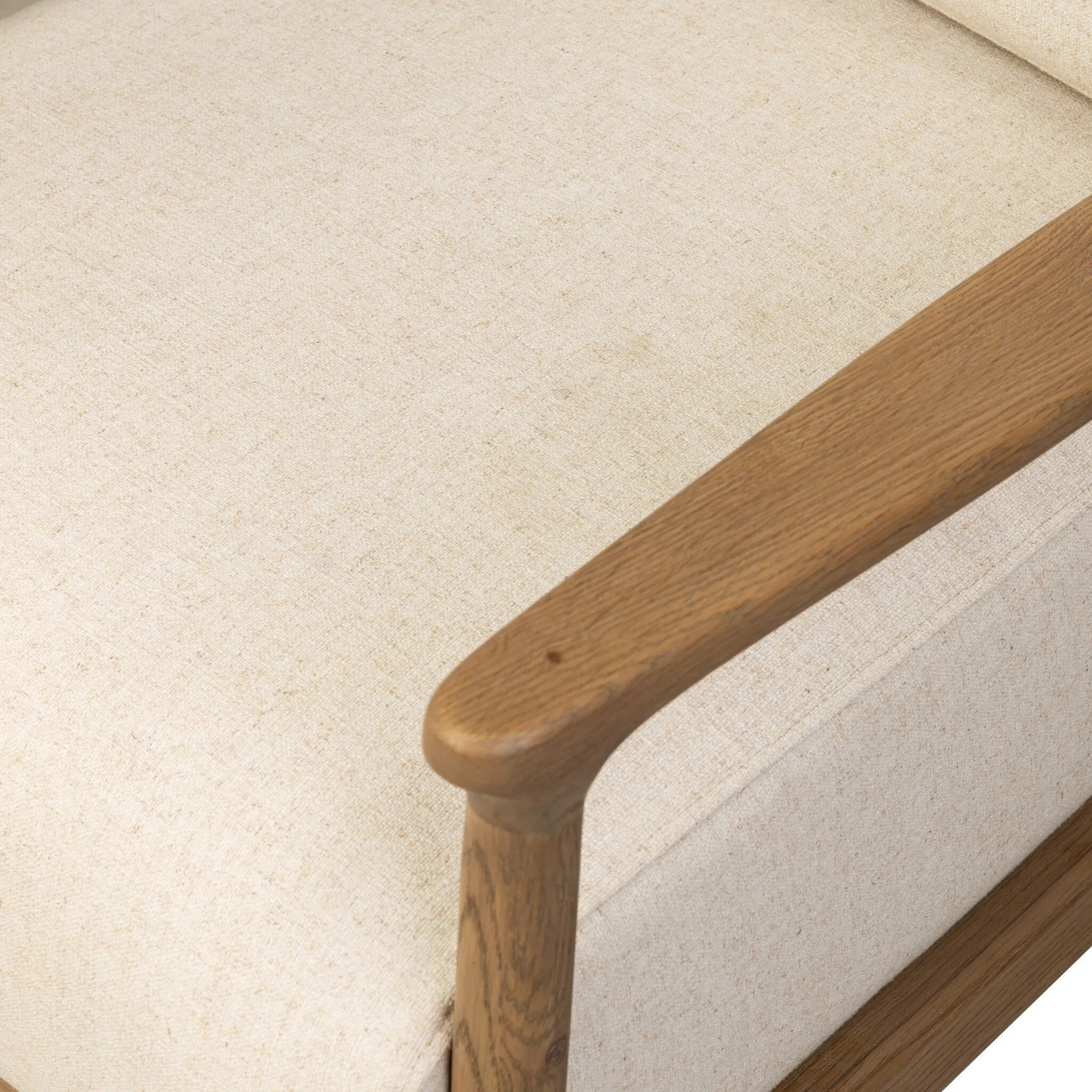 Angular wood and metal intersect across the waterfall paper cord back of this accent chair, with a tight seat and loose boxed back cushion adding comfort.As lovers of organic modern design at Amethyst, we love the warm modern inspired Nisha Chair - Antwerp Natural. Amethyst Home provides interior design, new home construction design consulting, vintage area rugs, and lighting in the Dallas metro area.