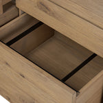 Customization and functionality fuse in a rotating desk of aged smoked oak. With plenty of storage space by way of drawers and cabinetry, a unique L shape and 360-degree mobility offer several orientation options, to comfortably suit a wide range of spaces Amethyst Home provides interior design, new home construction design consulting, vintage area rugs, and lighting in the Winter Garden metro area.