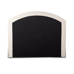 An arched headboard and simple frame act as the perfect canvas for your favorite bedding. A soft textural linen slipcover in a neutral hue contributes a cozy yet refined look Amethyst Home provides interior design, new home construction design consulting, vintage area rugs, and lighting in the Nashville metro area.