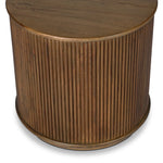 An artisanal take on texture. Made from mindi wood with a plinth-style base, a reeding pattern is carved around the entirety of this versatile end table for a fresh, approachable look.As fans of luxe style at Amethyst, we love the optimistic inspired Ona End Table - Amber Mindi Veneer. Amethyst Home provides interior design, new home construction design consulting, vintage area rugs, and lighting in the Alpharetta metro area.