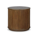 An artisanal take on texture. Made from mindi wood with a plinth-style base, a reeding pattern is carved around the entirety of this versatile end table for a fresh, approachable look.As fans of luxe style at Amethyst, we love the optimistic inspired Ona End Table - Amber Mindi Veneer. Amethyst Home provides interior design, new home construction design consulting, vintage area rugs, and lighting in the Boston metro area.