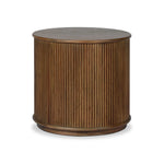 An artisanal take on texture. Made from mindi wood with a plinth-style base, a reeding pattern is carved around the entirety of this versatile end table for a fresh, approachable look.As fans of luxe style at Amethyst, we love the optimistic inspired Ona End Table - Amber Mindi Veneer. Amethyst Home provides interior design, new home construction design consulting, vintage area rugs, and lighting in the Kansas City metro area.