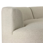 Bring a hint of old-Hollywood glamour outdoors with this soft, sculptural sectional. Plush cushioning all around is upholstered in UV-resistant, water-repellent, quick-drying fabric. Cover or store inside during inclement weather and when not in use. Amethyst Home provides interior design, new home construction design consulting, vintage area rugs, and lighting in the Boston metro area.