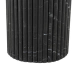 Featuring Oranda Black Marble Round Dining Table by Four Hands at Amethyst Home. Inspired by Italian design, a swirling marble base is scalloped for a linear look with heavy texture, finished with a rounded, bistro-size tabletop of polished black marble.Overall Dimensions: 42.00"w x 42.00"d x 30.00"hWeight : 195.00 lbsMaterials: Solid Marble. Amethyst Home provides interior design, new home construction design consulting, vintage area rugs, and lighting in the Dallas metro area.