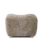 Featuring Oslo Taupe Shearling Ottoman by Four Hands at Amethyst Home. A subtle sweetheart shape paired with beige shearling plays into this ottoman's found object appeal. S-spring suspension offers a comfy place to sit and the shearling upholstery brings depth and vintage vibes throughout. Perfect styled alone or as part of a set for added drama. A design. Amethyst Home provides interior design, new home construction design consulting, vintage area rugs, and lighting in the Scottsdale metro area.