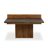 Outdoor-friendly and made for play, this ping pong table is clad in slatted teak and paired with a warm, tonal rust aluminum metal top with lots of visual movement. The teak net is removable, easily turning game time into dinner time. Includes four wooden paddles. Cover or store indoors during inclement weather and when not in use. Amethyst Home provides interior design, new home construction design consulting, vintage area rugs, and lighting in the Nashville metro area.
