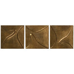 Embossed gold-finished metal catches the light on curved, fluid lines, bringing movement to the wall. Hang in any orientation for easy customization Amethyst Home provides interior design, new home construction design consulting, vintage area rugs, and lighting in the Seattle metro area.