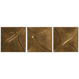 Embossed gold-finished metal catches the light on curved, fluid lines, bringing movement to the wall. Hang in any orientation for easy customization Amethyst Home provides interior design, new home construction design consulting, vintage area rugs, and lighting in the Seattle metro area.