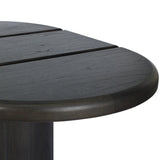 Make space for more guests with a rounded extension table of smoked black mindi, with beautiful visible graining. Inside the tabletop, a hidden mechanism allows for expansion from 48" to 68".As fans of organic modern design at Amethyst, we love the designer inspired Pemble Extension Dining Table - Smoked Black Mindi Veneer. Amethyst Home provides interior design, new home construction design consulting, vintage area rugs, and lighting in the Austin metro area.