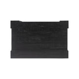 Beauty in simplicity. A clean cube of aged black-finished pine can be styled into a wide range of styles and spaces Amethyst Home provides interior design, new home construction design consulting, vintage area rugs, and lighting in the Kansas City metro area.