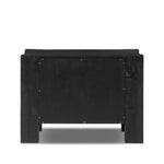 Beauty in simplicity. A clean cube of aged black-finished pine can be styled into a wide range of styles and spaces Amethyst Home provides interior design, new home construction design consulting, vintage area rugs, and lighting in the Tampa metro area.