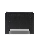 Beauty in simplicity. A clean cube of aged black-finished pine can be styled into a wide range of styles and spaces Amethyst Home provides interior design, new home construction design consulting, vintage area rugs, and lighting in the Tampa metro area.