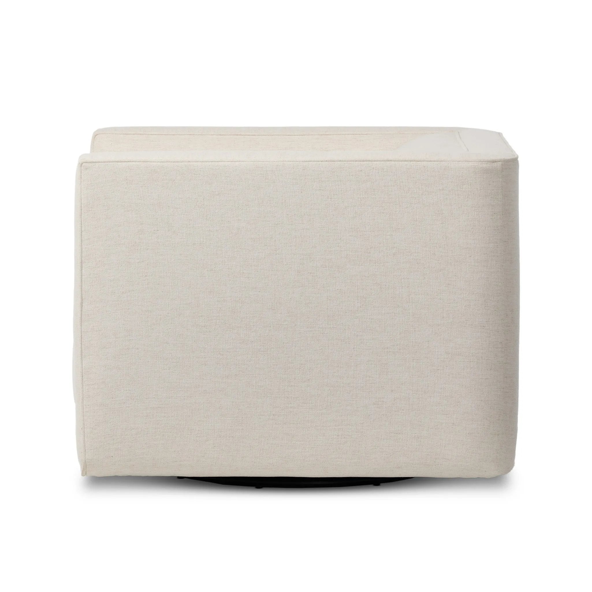 Featuring Phillip Crypton Nomad Snow Swivel Chair by Four Hands at Amethyst Home. Style meets substance in this olive cotton-blend swivel chair. Blind stitching along the seat and back cushions create a polished complement to the heritage frame. The slight pronounced seat cushion creates an illusion of being loose, but is actually a fixed cushion with expert. Amethyst Home provides interior design, new home construction design consulting, vintage area rugs, and lighting in the Monterey metro area.