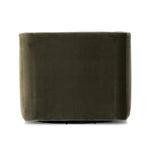 Featuring Phillip Surrey Olive Swivel Chair by Four Hands at Amethyst Home. Style meets substance in this olive cotton-blend swivel chair. Blind stitching along the seat and back cushions create a polished complement to the heritage frame. The slight pronounced seat cushion creates an illusion of being loose, but is actually a fixed cushion with expert tail. Amethyst Home provides interior design, new home construction design consulting, vintage area rugs, and lighting in the Nashville metro area.