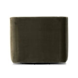 Featuring Phillip Surrey Olive Swivel Chair by Four Hands at Amethyst Home. Style meets substance in this olive cotton-blend swivel chair. Blind stitching along the seat and back cushions create a polished complement to the heritage frame. The slight pronounced seat cushion creates an illusion of being loose, but is actually a fixed cushion with expert tail. Amethyst Home provides interior design, new home construction design consulting, vintage area rugs, and lighting in the Nashville metro area.