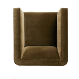 Featuring Phillip Surrey Olive Swivel Chair by Four Hands at Amethyst Home. Style meets substance in this olive cotton-blend swivel chair. Blind stitching along the seat and back cushions create a polished complement to the heritage frame. The slight pronounced seat cushion creates an illusion of being loose, but is actually a fixed cushion with expert. Amethyst Home provides interior design, new home construction design consulting, vintage area rugs, and lighting in the Salt Lake City metro area.