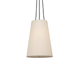 Give your space a sleek look with a Japanese-inspired overscale tapered linen shade suspended by a black fabric cord Amethyst