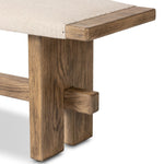 A heritage-inspired bench pairs light, distressed oak with high-performance fabric, bringing extra seating to any room. A pull-through stretcher adds a design-forward touch. Performance fabrics are specially created to withstand spills, stains, high traffic and wear, ensuring long-term comfort and unmatched durability Amethyst Home provides interior design, new home construction design consulting, vintage area rugs, and lighting in the Austin metro area.