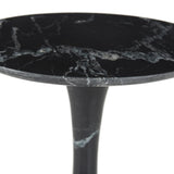 Sculpted from solid black marble, a simply styled end table stands out with its shapely, turned silhouette.Collection: Rockwel Amethyst Home provides interior design, new home construction design consulting, vintage area rugs, and lighting in the Dallas metro area.