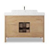 A simple transitional shape designed to function across styles. This bath vanity nods to heritage designs with the softly shaped backsplash, dowel legs, rounded corners and arch frame detail, finished with mixed hardware for added visual interest. Finished with a bath-safe sealant for moisture resistance. Amethyst Home provides interior design, new home construction design consulting, vintage area rugs, and lighting in the Nashville metro area.