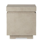 This outdoor propane tank enclosure pairs with fire tables for a clean, seamless look. Made from glass-reinforced concrete, each piece is naturally finished with subtle tones of grey and cream. It can act as an end table with its lid on, and has cutouts at the base for hose attachments. Amethyst Home provides interior design, new home construction design consulting, vintage area rugs, and lighting in the Seattle metro area.
