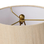 A large ceramic base with a speckled glossy finish supports a scalloped pure silk shade with fluid curves — a look that's instantly soft and bold Amethyst Home provides interior design, new home construction design consulting, vintage area rugs, and lighting in the Calabasas metro area.