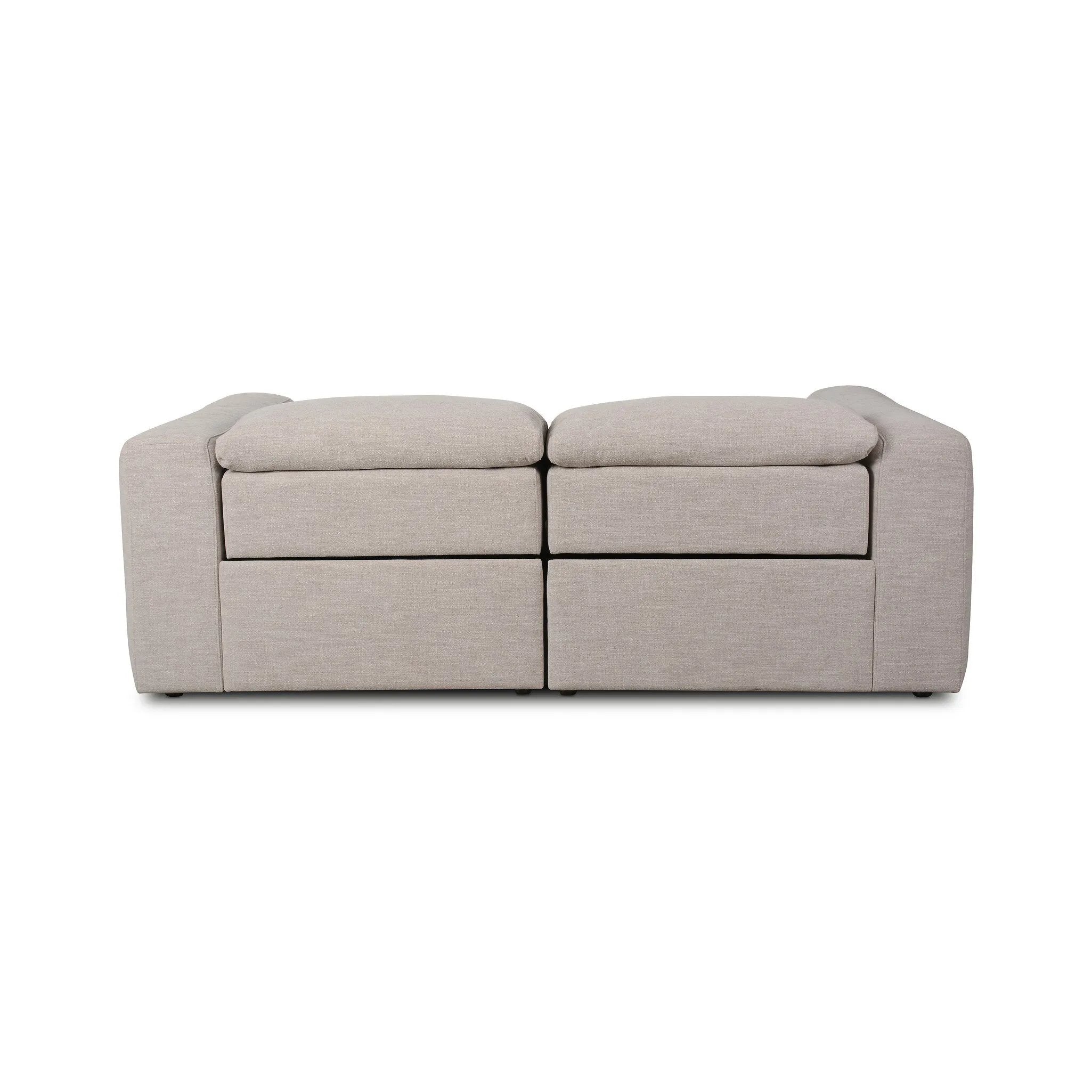 A modern take on the classic recliner. Customize your comfort level with the push of hidden buttons with pieces in our Power Motion collection. Sectional features wide arms with a medium to supportive sit and seat height, plus an adjustable headrest. Zero-clearance design means the sectional can be placed up against a wall. Amethyst Home provides interior design, new home construction design consulting, vintage area rugs, and lighting in the Boston metro area.