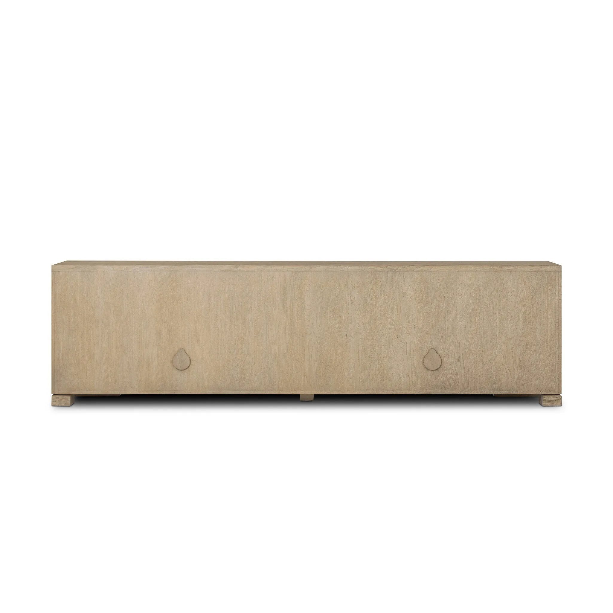 As lovers of luxe design at Amethyst, we love the warm modern inspired Ramos Media Console - Bleached Oak Veneer. This item pairs well with other brands such as Cisco Home and is perfect for modern homes Amethyst Home provides interior design, new home construction design consulting, vintage area rugs, and lighting in the Seattle metro area.