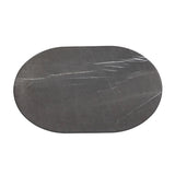 A cradle base of bronze-finished iron supports a pill-shaped tabletop of grey Italian marble, for a classic material mix. Legs shape a squared hourglass with ball detailing in the center, balancing weighty materials with a light look.As lovers of organic modern design at Amethyst, we love the optimistic inspired Rayna Coffee Table. Amethyst Home provides interior design, new home construction design consulting, vintage area rugs, and lighting in the Charlotte metro area.