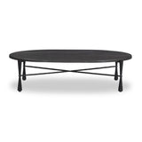 A cradle base of bronze-finished iron supports a pill-shaped tabletop of grey Italian marble, for a classic material mix. Legs shape a squared hourglass with ball detailing in the center, balancing weighty materials with a light look.As lovers of organic modern design at Amethyst, we love the optimistic inspired Rayna Coffee Table. Amethyst Home provides interior design, new home construction design consulting, vintage area rugs, and lighting in the Tampa metro area.