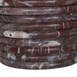 An elevated, modern addition to any room, this cone-shaped end table of solid marble features stacked reeding for a look of continuous movement.As enthusiasts of wabi sabi aesthetics at Amethyst, we love the nature inspired Reeves Large End Table - Cordovan Marble. Amethyst Home provides interior design, new home construction design consulting, vintage area rugs, and lighting in the Des Moines metro area.