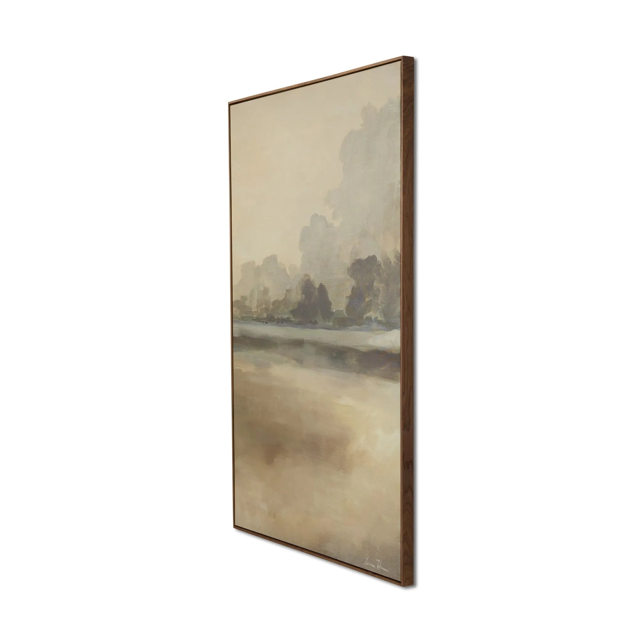 Inspired by nature and the beauty of ordinary life, Dallas-based artist Lauren Fuhr captures a peaceful lake scene. Complemented by a natural maple floater frame. Handmade in Austin, Texas Amethyst Home provides interior design, new home construction design consulting, vintage area rugs, and lighting in the Des Moines metro area.