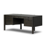 Featuring Reza Worn Black Parawood Desk by Four Hands at Amethyst Home. A storage-driven desk made from solid acacia and finished in a distressed black. Twist-lock metal hardware adds a clever finishing touch.Overall Dimensions: 70.00"w x 32.00"d x 30.25"hWeight : 194.12 lbsMaterials: Solid Parawood, Solid Acacia, Brass. Amethyst Home provides interior design, new home construction design consulting, vintage area rugs, and lighting in the Salt Lake City metro area.