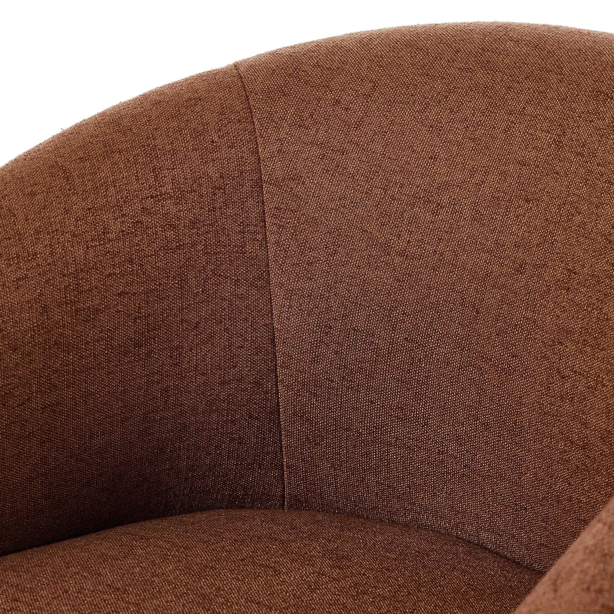 Featuring Rhett Bartin Rust Dining Chair by Four Hands at Amethyst Home. Fully upholstered in a unique rust hue, a barrel-style back creates a comfortable, cocoon-like sit. Slight scale perfect for smaller dining spaces.Overall Dimensions: 24.50"w x 25.00"d x 31.75"hWeight : 34.50 lbsMaterials: 57% Polyester, 17% Cotton, 15% Bamboo, 11% Lyocell Viscose, Eucaly. Amethyst Home provides interior design, new home construction design consulting, vintage area rugs, and lighting in the Boston metro area.